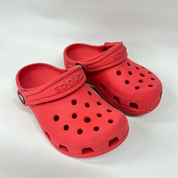 Crocs 9 Classic Comfort Clogs Red Toddler boy 0637 girl unisex slip on - Picture 1 of 7